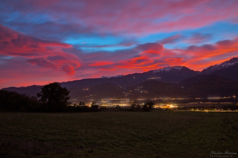 Ciel en feu au dessus de Belledonne