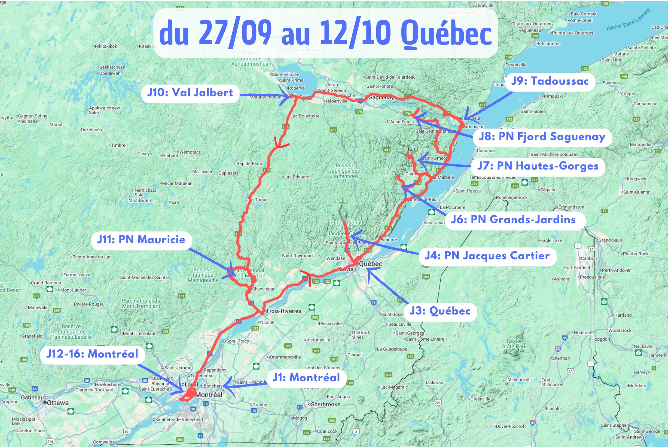 Road trip au Québec
